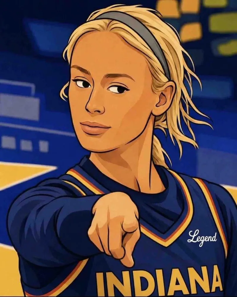 Illustrated version of Sophie Cunningham's viral pointing moment